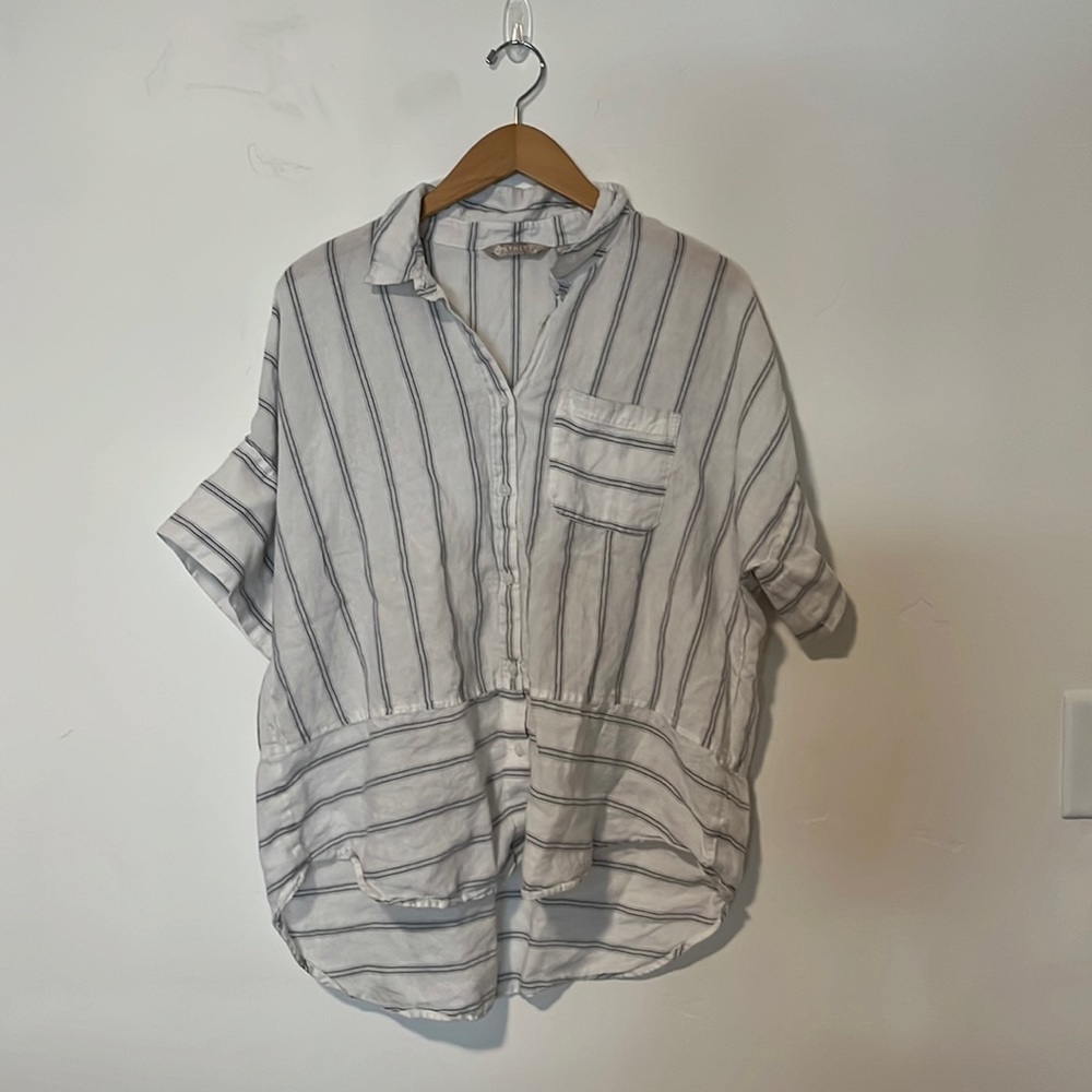 athleta linen button up shirt